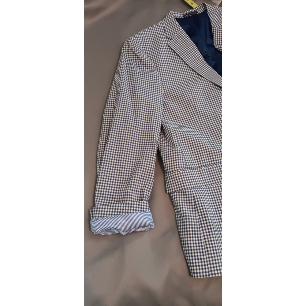 Tommy Hilfiger Blue Gingham Checkered Mens Sports Coat 44R Blazer Preppy Jacket - Picture 10 of 12